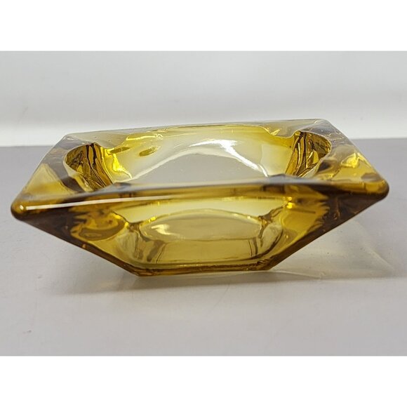 Vintage Amber Glass Square Collectible‎ Ashtray MCM - Picture 3 of 9